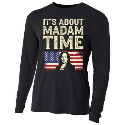 ItS Is About Madam Time Funny Kamala Harris Cooling Performance Long Sleeve Crew