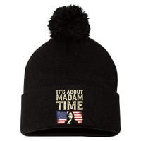 ItS Is About Madam Time Funny Kamala Harris Pom Pom 12in Knit Beanie