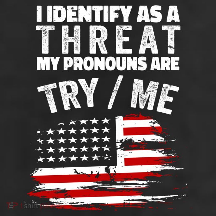 I Identify As A Threat My Pronouns Are Try / Me Funny 11oz C Handle Ceramic Mug