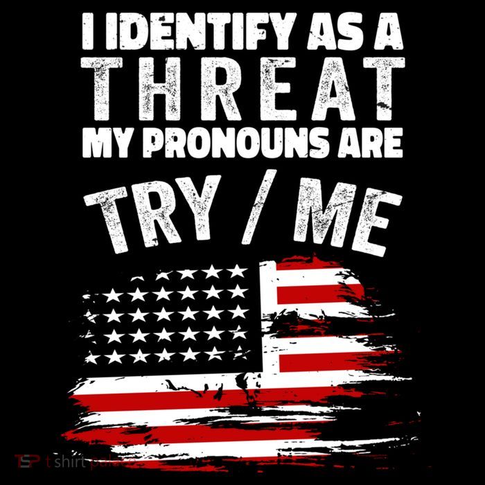 I Identify As A Threat My Pronouns Are Try / Me Funny Flatbill Hat