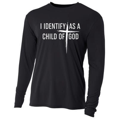 I Identify As A Child Of God Christian Funny Cooling Performance Long Sleeve Crew