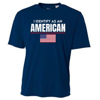 I Identify As An American No Identity Politics Usa Flag Cooling Performance Crew T-Shirt