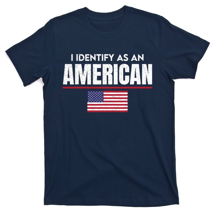 I Identify As An American No Identity Politics Usa Flag T-Shirt