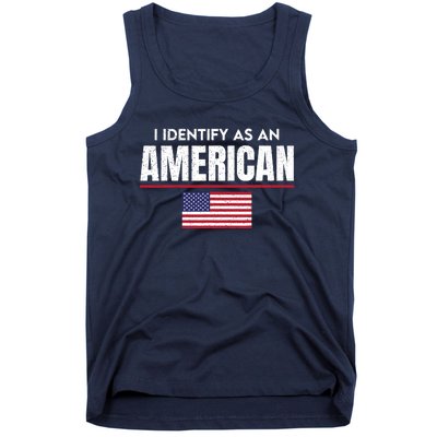 I Identify As An American No Identity Politics Usa Flag Tank Top