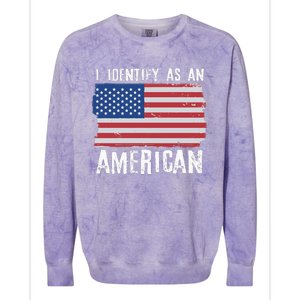 I Identify As An American Proud US American Colorblast Crewneck Sweatshirt