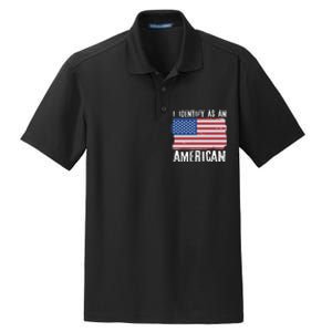 I Identify As An American Proud US American Dry Zone Grid Polo