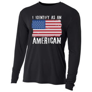 I Identify As An American Proud US American Cooling Performance Long Sleeve Crew