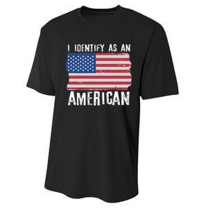 I Identify As An American Proud US American Performance Sprint T-Shirt