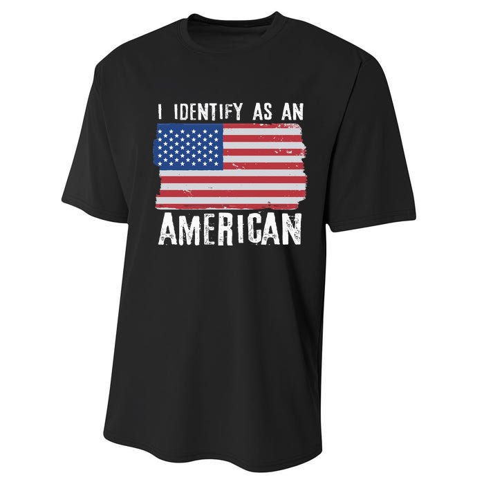 I Identify As An American Proud US American Performance Sprint T-Shirt