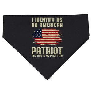 I Identify As An American Patriot And This Is My Pride Flag USA-Made Doggie Bandana