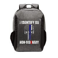 I Identify As Non Bidenary Skull Line Blue Vector Backpack