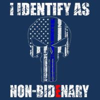 I Identify As Non Bidenary Skull Line Blue 16 in Basic Backpack
