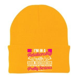 I'm In A Relationship With Book Restoration Gift Cool Gift Knit Cap Winter Beanie