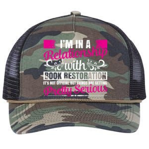 I'm In A Relationship With Book Restoration Gift Cool Gift Retro Rope Trucker Hat Cap