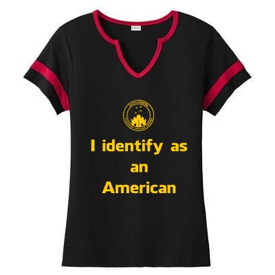 I Identify As An American Watchtower Command The High Ground Ladies Halftime Notch Neck Tee