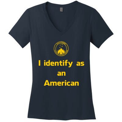 I Identify As An American Watchtower Command The High Ground Women's V-Neck T-Shirt