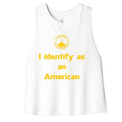 I Identify As An American Watchtower Command The High Ground Women's Racerback Cropped Tank