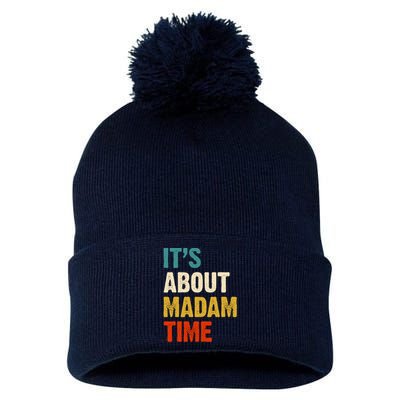 ItS Is About Madam Time Pom Pom 12in Knit Beanie