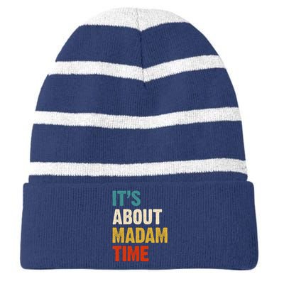 ItS Is About Madam Time Striped Beanie with Solid Band