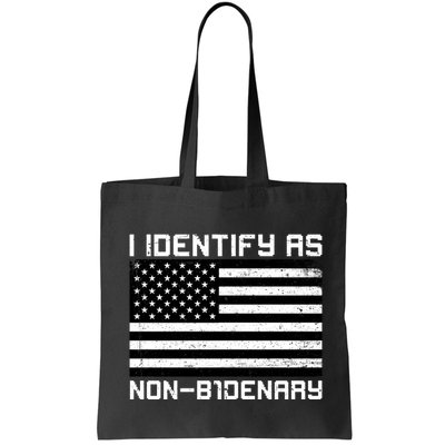 I Identify As Non B1denary USA American Flag Bag