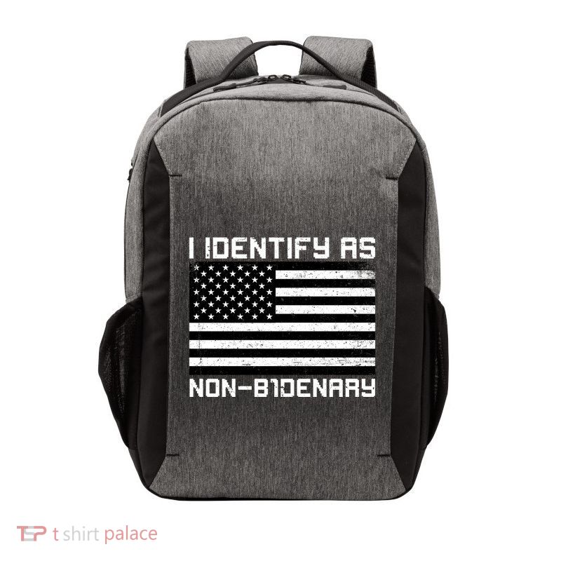 I Identify As Non B1denary USA American Flag Vector Backpack