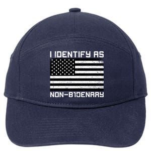 I Identify As Non B1denary USA American Flag 7-Panel Snapback Hat