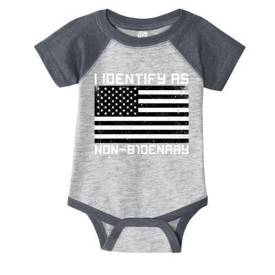 I Identify As Non B1denary USA American Flag Infant Baby Jersey Bodysuit