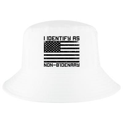 I Identify As Non B1denary USA American Flag Cool Comfort Performance Bucket Hat