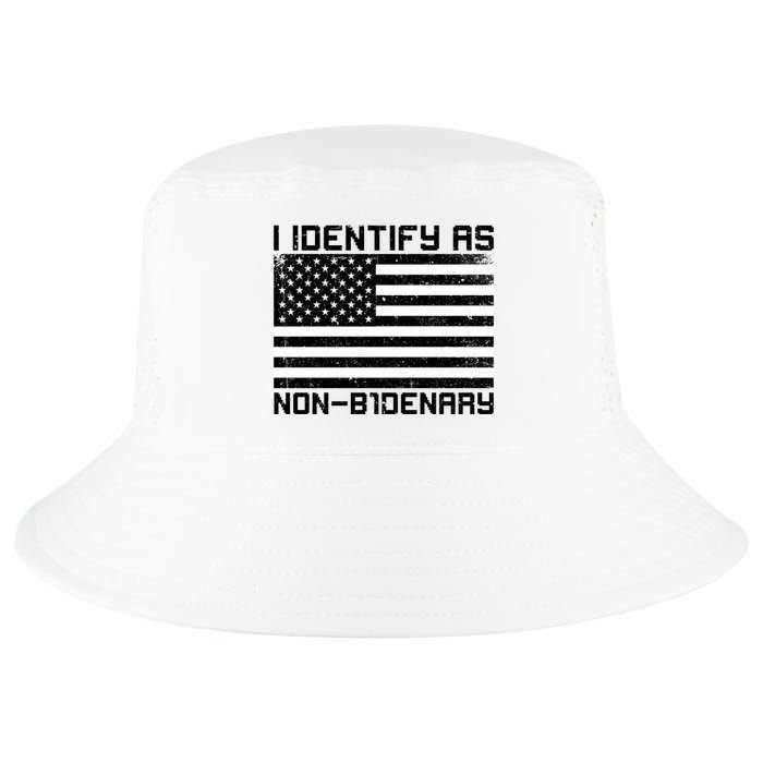 I Identify As Non B1denary USA American Flag Cool Comfort Performance Bucket Hat