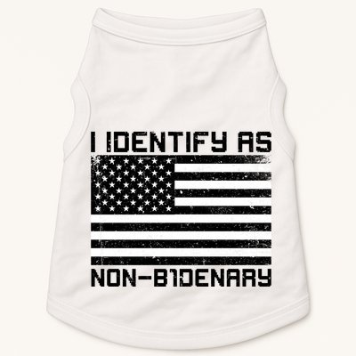 I Identify As Non B1denary USA American Flag Doggie Tank