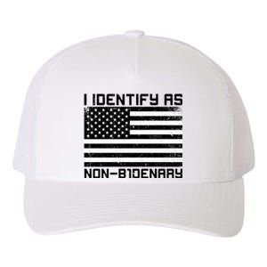 I Identify As Non B1denary USA American Flag Yupoong Adult 5-Panel Trucker Hat