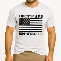 I Identify As Non B1denary USA American Flag Cooling Performance Crew T-Shirt