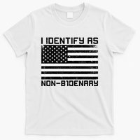 I Identify As Non B1denary USA American Flag T-Shirt