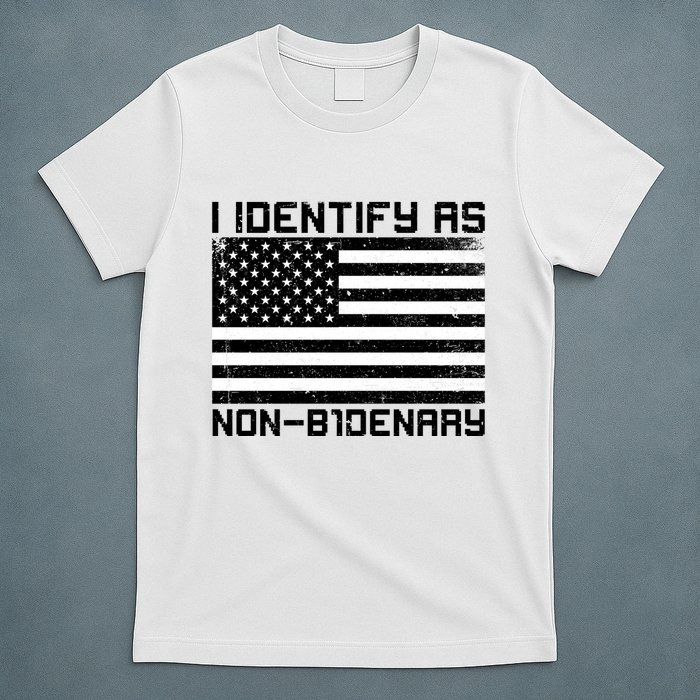 I Identify As Non B1denary USA American Flag T-Shirt