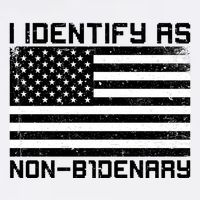 I Identify As Non B1denary USA American Flag T-Shirt