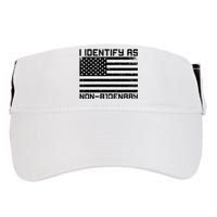 I Identify As Non B1denary USA American Flag Adult Drive Performance Visor