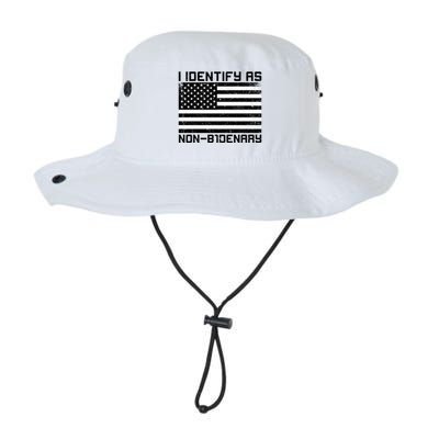 I Identify As Non B1denary USA American Flag Bucket Hat