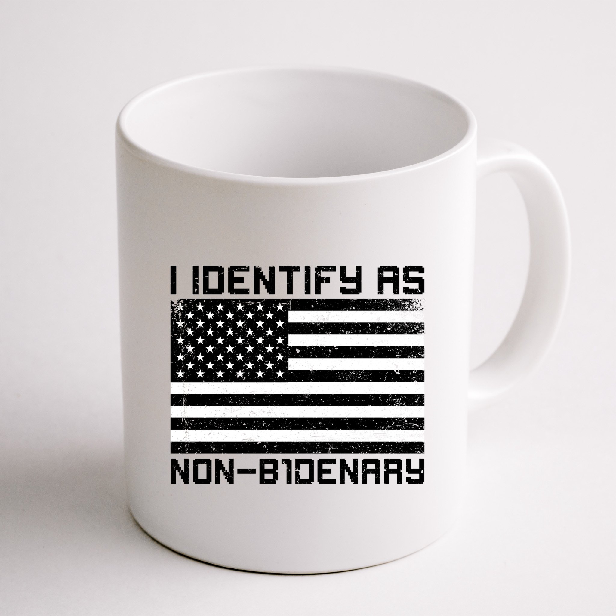 I Identify As Non B1denary USA American Flag Mug