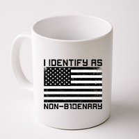 I Identify As Non B1denary USA American Flag Mug