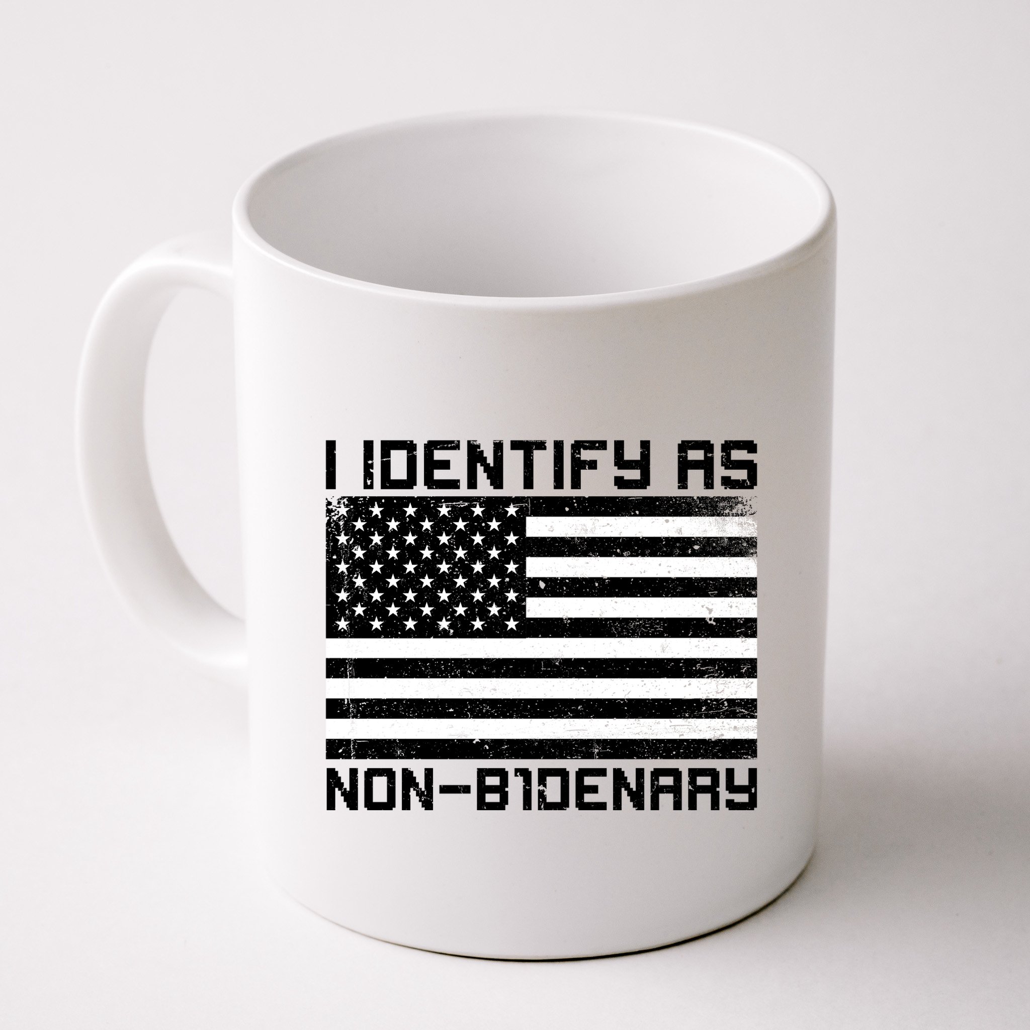 I Identify As Non B1denary USA American Flag Mug