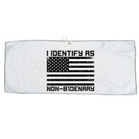 I Identify As Non B1denary USA American Flag Large Microfiber Waffle Golf Towel