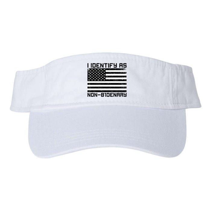 I Identify As Non B1denary USA American Flag Visor