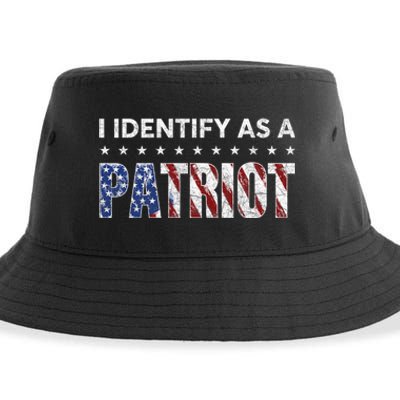 I Identify As A Patriot American Flag Patriotism Patriotic Sustainable Bucket Hat