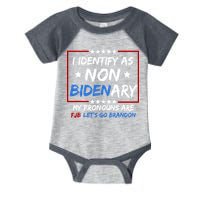 I Identify As Non Bidenary My Pronouns Are Fjb Lets Go Brandon Infant Baby Jersey Bodysuit
