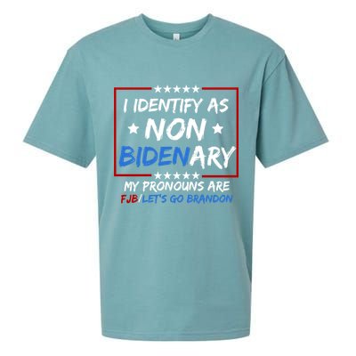 I Identify As Non Bidenary My Pronouns Are Fjb Lets Go Brandon Sueded Cloud Jersey T-Shirt