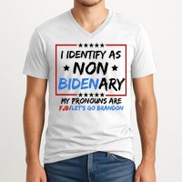 I Identify As Non Bidenary My Pronouns Are Fjb Lets Go Brandon V-Neck T-Shirt