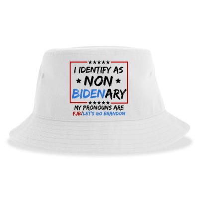 I Identify As Non Bidenary My Pronouns Are Fjb Lets Go Brandon Sustainable Bucket Hat