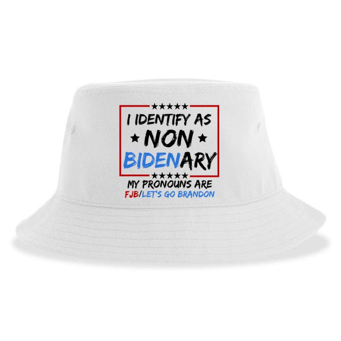 I Identify As Non Bidenary My Pronouns Are Fjb Lets Go Brandon Sustainable Bucket Hat