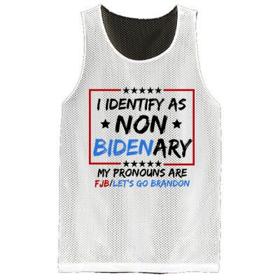 I Identify As Non Bidenary My Pronouns Are Fjb Lets Go Brandon Mesh Reversible Basketball Jersey Tank