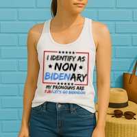 I Identify As Non Bidenary My Pronouns Are Fjb Lets Go Brandon Womens Tank Top